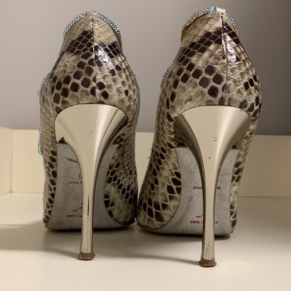 Rene Caovilla python peep toe pump crystals 39 - Picture 8 of 8